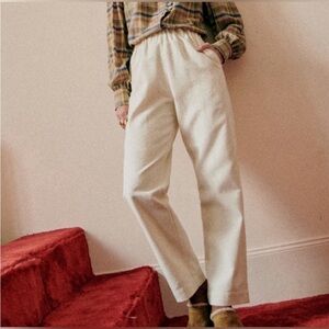 Sezane white linen blend pants sz 44